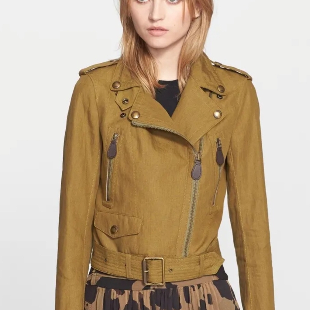 Burberry Patchford Linen Moto Jacket